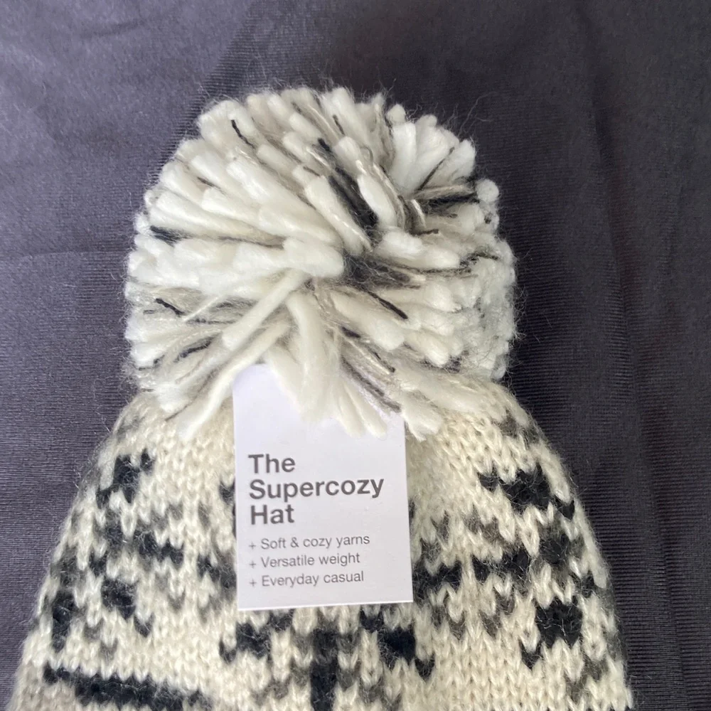 Sonoma Super cozy hat w pom & mittens retro boho vibe soft cozy yarns - Picture 4 of 16